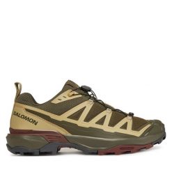 Trekkingi Salomon. Zielone buty trekkingowe Salomon, bez wzorów, bez zapięcia. Za 389.99 zł.