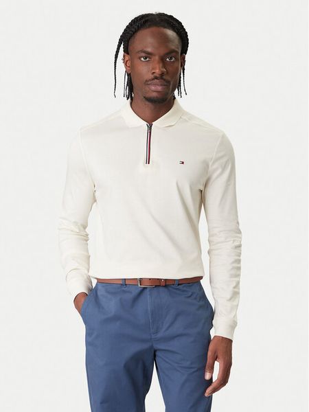 Tommy Hilfiger Polo MW0MW42808 Écru Regular Fit. Koszulki polo Tommy Hilfiger, l, bez wzorów, z bawełny, bez kołnierzyka, bez ramiączek. Za 489.99 zł.