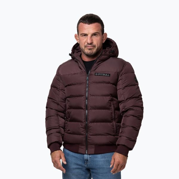 Kurtka zimowa męska Pitbull Dillon Quilted Hooded. Czerwone kurtki PITBULL, na zimę, m, bez wzorów, z materiału, bez kaptura. Za 329.99 zł.