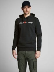 Jack&Jones Bluza Corp Old Logo 12137054 Czarny Regular Fit. Czarne bluzy Jack&Jones, l, bez wzorów, z bawełny, bez kaptura. Za 99.99 zł.