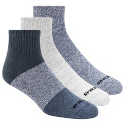 Skarpetki sportowe męskie 3pk Mens Qtr Colorbloc Socks. Skarpetki sportowe Skechers, bez wzorów, z bawełny. Za 59.99 zł.