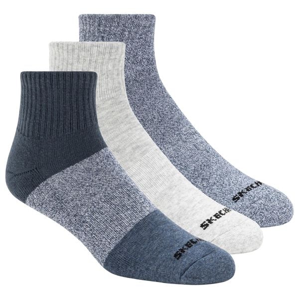 Skarpetki sportowe męskie 3pk Mens Qtr Colorbloc Socks. Skarpetki sportowe Skechers, bez wzorów, z bawełny. Za 59.99 zł.