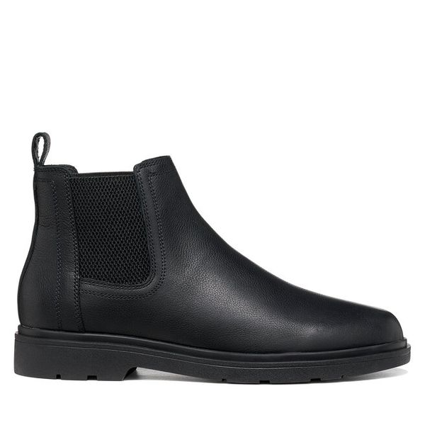 Sztyblety Geox. Czarne botki sznurowane Geox, bez wzorów, bez obcasa, bez zapięcia. Za 639.99 zł.