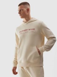 4F Bluza dresowa nierozpinana z kapturem męska - beżowa 3XL. Brązowe bluzy 4F, l, bez wzorów, z bawełny, z kapturem. W wyprzedaży za 59.99 zł.