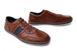 RIEKER B5257-25 brown, półbuty męskie. Brązowe eleganckie półbuty Rieker, bez wzorów, bez obcasa, bez zapięcia. Za 359.90 zł.