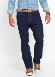 Klasyczne jeansy ze stretchem classic fit, straight. Niebieskie jeansy bonprix, m, z podwyższonym stanem. Za 149.99 zł.