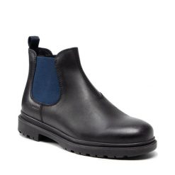 Sztyblety Geox. Czarne botki sznurowane Geox, bez wzorów, bez obcasa, bez zapięcia. Za 569.99 zł.
