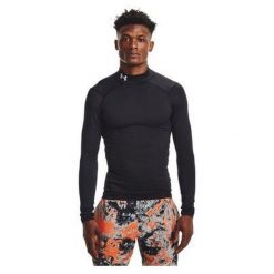 Koszulka męska termoaktywna treningowa Under Armour z długim rękawem. Czarne bielizna termoaktywna Under Armour, m, bez wzorów, z poliesteru, bez ramiączek, do biegania. Za 144.14 zł.