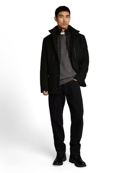 Tom Tailor kurtka z domieszką wełny Mężczyźni czarny, XXXL. Czarne kurtki Tom Tailor, m, bez wzorów, z wełny, bez kaptura. Za 849.95 zł.