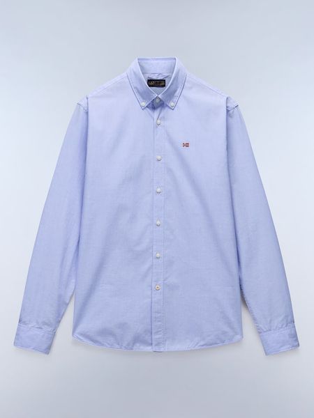 NAPAPIJRY Koszula "Terra" - Regular fit - w kolorze niebieskim rozmiar: XL. Niebieskie koszule NAPAPIJRY, xl, bez wzorów, z bawełny, bez kołnierzyka, bez ramiączek. Za 149.31 zł.