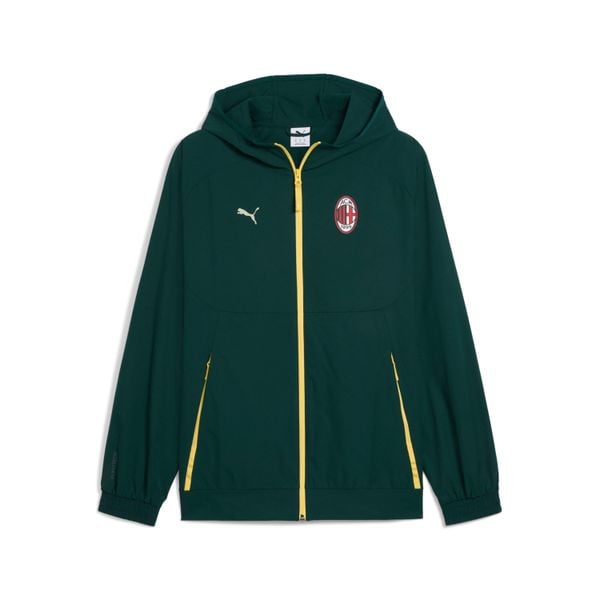 Kurtka dresowa AC Milan Woven 2025/26. Fioletowe kurtki Puma, l, bez wzorów, z dresówki, bez kaptura. Za 316.35 zł.
