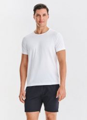 PAKO LORENTE – Biało-czarna piżama męska z bawełną. Białe piżamy Pako Lorente, m, bez wzorów, z bawełny, bez ramiączek. Za 199.99 zł.