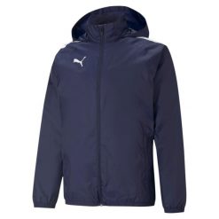 Kurtka Puma Team Liga All Weather. Niebieskie kurtki Puma, l, bez wzorów, z materiału, bez kaptura. Za 189.00 zł.