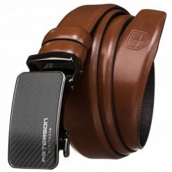 Pasek męski Peterson PTN A002 BROWN brązowy. Brązowe paski Peterson, bez wzorów, z jeansu. Za 79.99 zł.