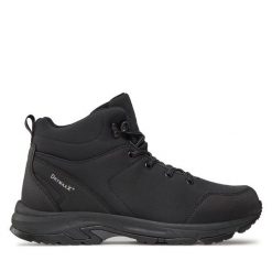 Trekkingi Halti. Czarne botki sznurowane Halti, bez wzorów, bez obcasa, bez zapięcia. Za 499.99 zł.