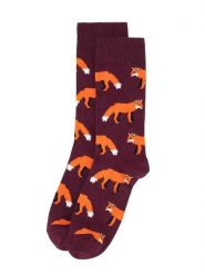 Happy Socks Skarpety "Fox" w kolorze fioletowo-pomarańczowym rozmiar: 41-46. Pomarańczowe skarpety Happy Socks, bez wzorów, prążkowane. Za 33.95 zł.