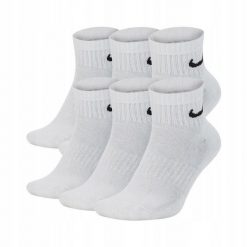 Skarpety Za Kostkę Unisex Dla Dorosłych (zestaw 6 Sztuk). Białe skarpety Nike, bez wzorów. Za 143.99 zł.