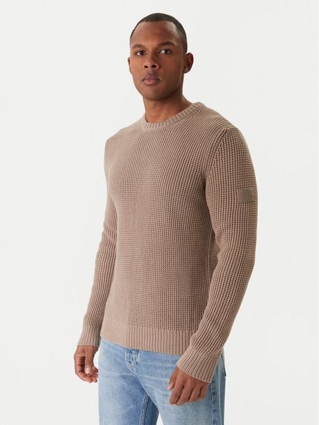 JOOP! Jeans Sweter Harono 30047662 Beżowy Modern Fit. Brązowe swetry rozpinane JOOP! Jeans, l, bez wzorów, z bawełny, bez kołnierzyka, bez ramiączek. Za 659.99 zł.