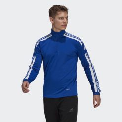 Bluza piłkarska męska adidas Squadra 21 Training Top. Białe bluzy Adidas, m, bez wzorów, bez kaptura. W wyprzedaży za 99.00 zł.