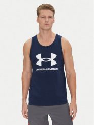 Under Armour Tank top Ua Sportstyle Logo Tank 1382883 Granatowy Loose Fit. Niebieskie t-shirty sportowe Under Armour, bez wzorów, z bawełny, bez ramiączek, na fitness i siłownię. Za 69.99 zł.