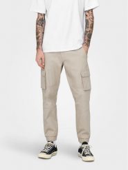 Only & Sons Spodnie materiałowe Cam 22016687 Beżowy Tapered Fit. Brązowe spodnie materiałowe Only & Sons, m, bez wzorów, z bawełny. Za 119.99 zł.