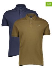 G-Star Koszulki polo (2 szt.) w kolorze oliwkowym i granatowym rozmiar: XL. Niebieskie koszulki polo G-Star, xl, bez wzorów, z bawełny, bez kołnierzyka, bez ramiączek. Za 261.05 zł.