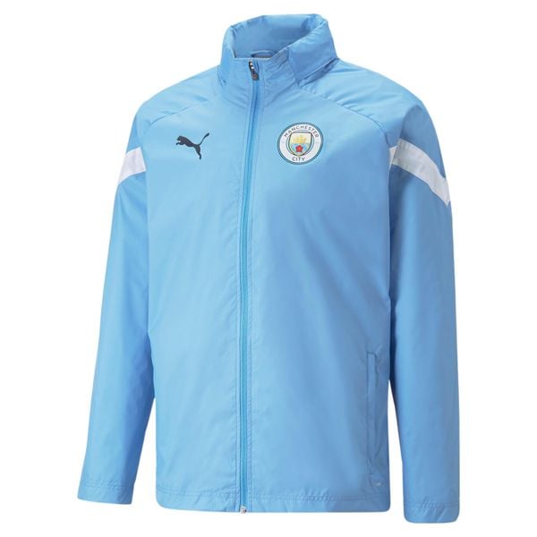 Kurtka treningowa Manchester City All Weather 2022/23. Białe kurtki Puma, m, bez wzorów, bez kaptura. Za 262.80 zł.