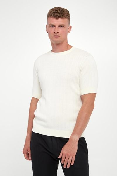 T-shirt męski dzianinowy z kaszmirem EMPORIO ARMANI. T-shirty Emporio Armani, m, bez wzorów, z dzianiny, bez kołnierzyka, bez ramiączek. Za 819.00 zł.