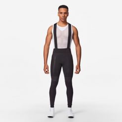 Legginsy rowerowe Van Rysel Racer. Czarne legginsy długie sportowe VAN RYSEL, l, bez wzorów, z materiału, rowerowe. Za 319.99 zł.