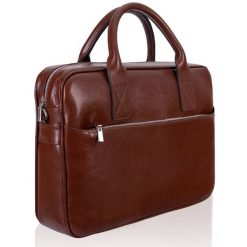 Torba męska skórzana Tizano TM06 brązowa. Brązowe torby na ramię TIZANO, bez wzorów, z jeansu, na ramię, bez dodatków. Za 420.99 zł.