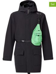 Oakley 2-częściowy zestaw w kolorze czarnym rozmiar: L. Czarne kurtki outdoor i hardshell Oakley, l, bez wzorów, z materiału, bez kaptura. Za 629.95 zł.