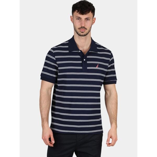 Koszulka polo męska Nautica Klaus. Niebieskie koszulki polo Nautica, m, bez wzorów, bez kołnierzyka, bez ramiączek, żeglarskie. Za 389.00 zł.