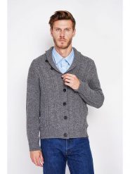 William de Faye Kardigan w kolorze szarym rozmiar: 46. Szare swetry rozpinane William de Faye, bez wzorów, ze splotem, bez kołnierzyka, bez ramiączek. Za 174.43 zł.