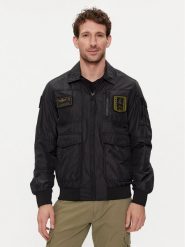 Aeronautica Militare Kurtka bomber 241AB2071CT3081 Czarny Regular Fit. Czarne kurtki Aeronautica Militare, m, bez wzorów, z syntetyku, bez kaptura. Za 819.99 zł.
