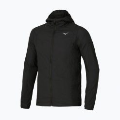 Kurtka do biegania męska Mizuno Tech Light Hooded. Czarne kurtki Mizuno, m, bez wzorów, z poliamidu, bez kaptura. Za 459.99 zł.