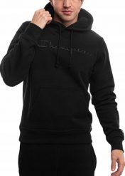 Męska bluza CHAMPION Hooded Sweatshirt czarna. Czarne bluzy z kapturem Champion, m, bez wzorów, z bawełny, z kapturem. Za 203.99 zł.