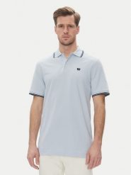 Wrangler Polo 112362830 Błękitny Regular Fit. Niebieskie koszulki polo Wrangler, m, bez wzorów, z bawełny, bez kołnierzyka, bez ramiączek. Za 89.99 zł.