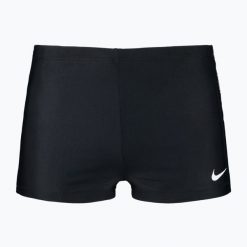 Bokserki kąpielowe męskie Nike Logo Tape Square Leg. Niebieskie kąpielówki Nike, m, bez wzorów. Za 99.99 zł.