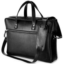 Skórzana męska torba na laptopa SOLIER czarna. Czarne torby na laptopa . Za 579.00 zł.