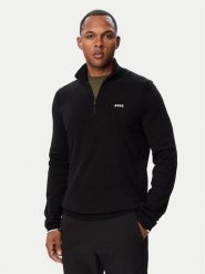 BOSS Sweter Kn_Ever-X Qz BOSS-50556146 Czarny Regular Fit. Czarne swetry rozpinane Boss, m, bez wzorów, z bawełny, bez kołnierzyka, bez ramiączek. Za 679.99 zł.