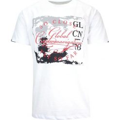 T-Shirt Męski Biały z Nadrukiem, Napisy, Koszulka, Krótki Rękaw, U-neck. Białe bluzki z długim rękawem MCL, l, bez wzorów, z bawełny, bez kołnierzyka, bez ramiączek. Za 119.00 zł.