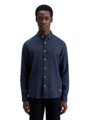 Scotch & Soda Lniana koszula - Regular fit - w kolorze granatowym rozmiar: L. Niebieskie koszule Scotch & Soda, l, bez wzorów, ze lnu, bez kołnierzyka, bez ramiączek. Za 150.37 zł.
