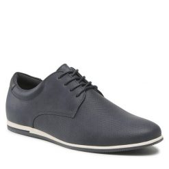Półbuty Lanetti. Niebieskie eleganckie półbuty Lanetti, bez wzorów, bez obcasa, bez zapięcia. Za 139.99 zł.