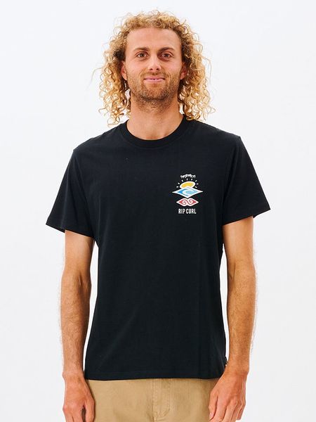 Rip Curl Koszulka "Search Icon" w kolorze czarnym rozmiar: M. Czarne bezrękawniki Rip Curl, m, bez wzorów, z bawełny, bez kołnierzyka, bez ramiączek. Za 74.63 zł.