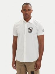 Aeronautica Militare Koszula 261CA1326UCT03288 Biały Regular Fit. Białe koszule Aeronautica Militare, m, bez wzorów, z bawełny, bez kołnierzyka, bez ramiączek. Za 519.99 zł.