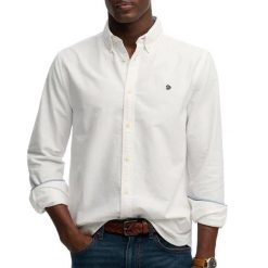 Koszula z długim rękawem Superdry Preppy Oxford. Białe koszule Superdry, s, bez wzorów, z bawełny, bez kołnierzyka, bez ramiączek. Za 294.65 zł.