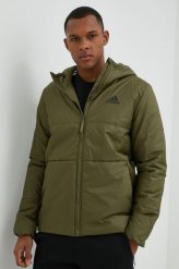 Adidas kurtka męska kolor zielony przejściowa. Zielone kurtki Adidas, l, bez wzorów, z materiału, z kapturem. Za 499.99 zł.