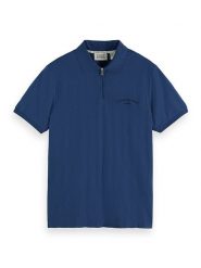 Scotch & Soda Koszulka polo w kolorze granatowym rozmiar: L. Niebieskie koszulki polo Scotch & Soda, l, bez wzorów, prążkowane, bez kołnierzyka, bez ramiączek. Za 100.04 zł.