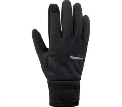 Rękawiczki kolarskie WINDBREAK Thermal, czarne. Czarne rękawiczki Shimano, bez wzorów, z gumy. Za 269.90 zł.