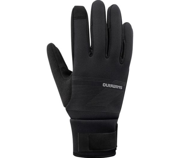 Rękawiczki kolarskie WINDBREAK Thermal, czarne. Czarne rękawiczki Shimano, bez wzorów, z gumy. Za 269.90 zł.